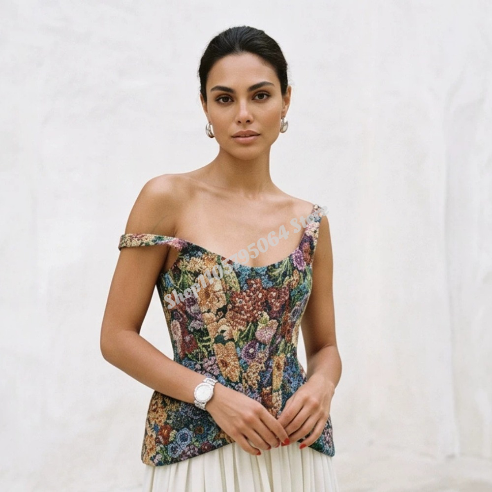 Novo Top Feminino Estampado Fl - Corset Waist Cinch avaliação e preço