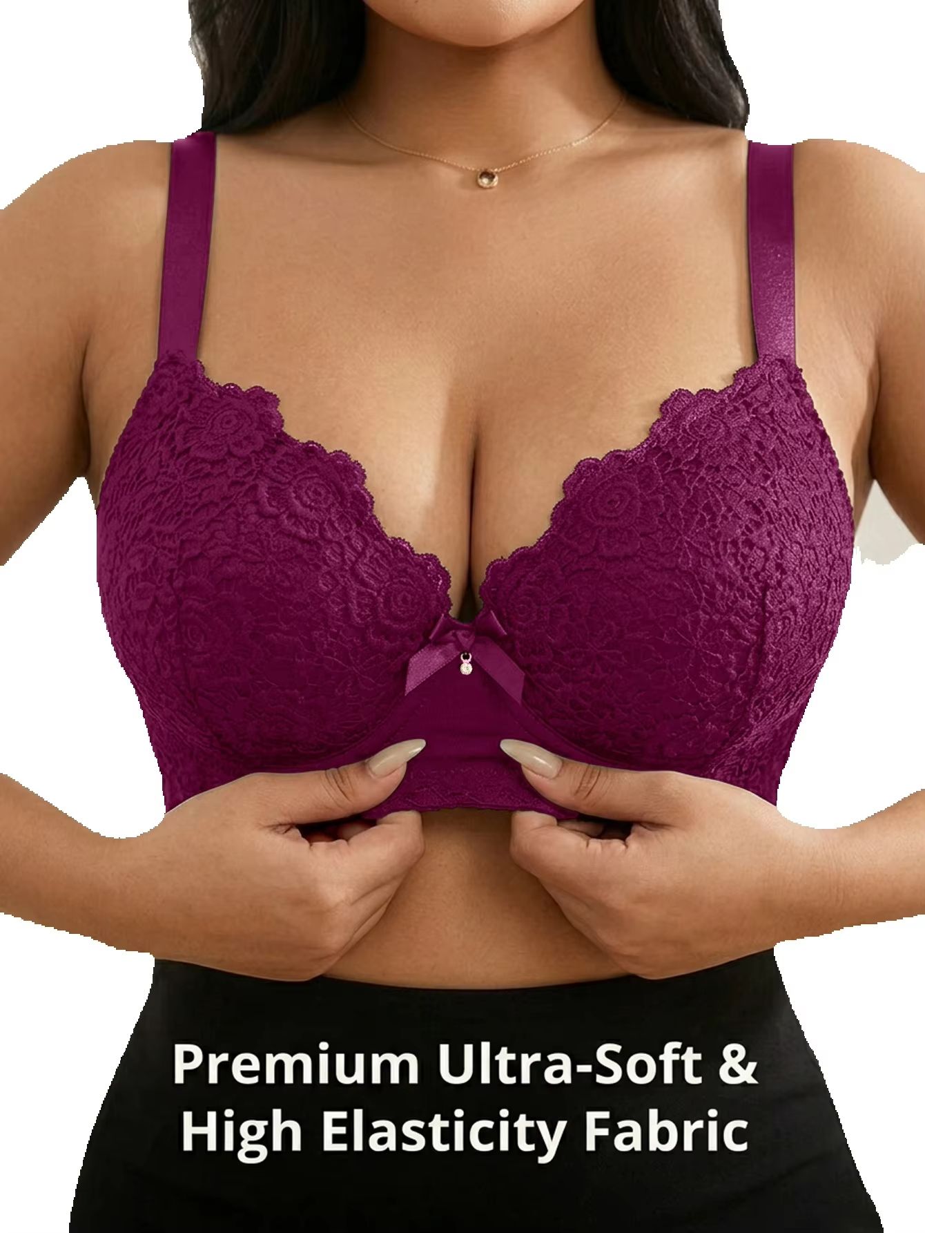 Sutiã Plus Size Floral com Boj - Push Up Bra Padded avaliação e preço