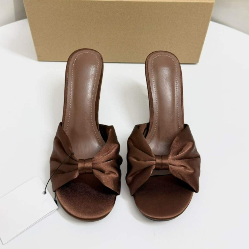 Mules de cetim com laço e salt - Slip Dress Satin avaliação e preço