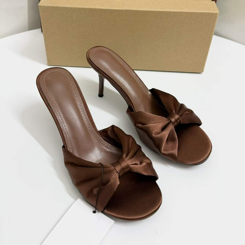 Mules de cetim com laço e salt - Slip Dress Satin avaliação e preço